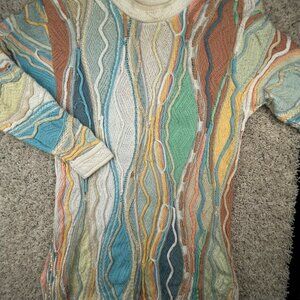 COOGI Women’s Small Australia Cotton Sweater Pastels Long Sleeve Knit Intricate